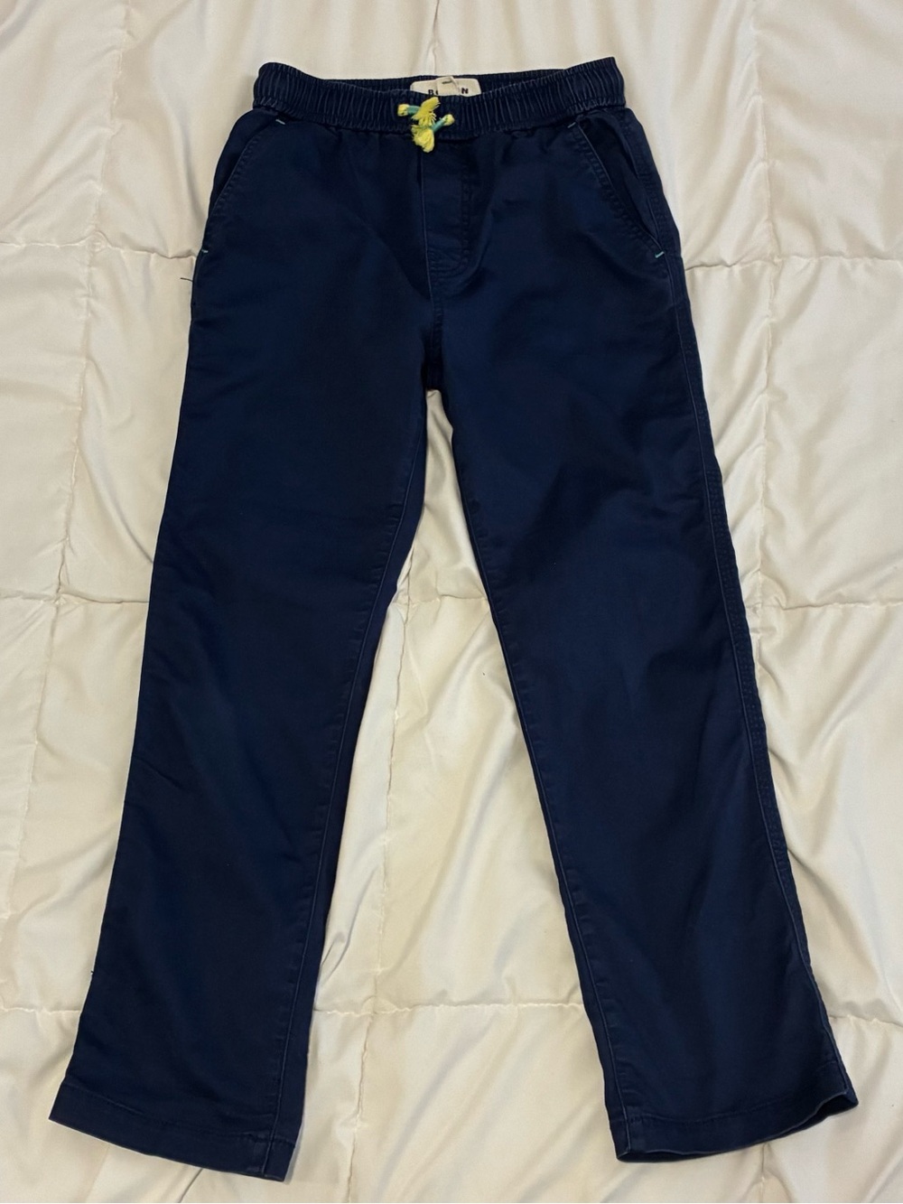 Mini Boden Boys Pull On Chino Pants Elastic‎ Waist in Navy Size 8Y